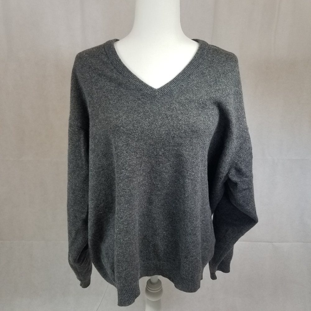 Brooks Brothers V-Neck Gray Sweater Size XL